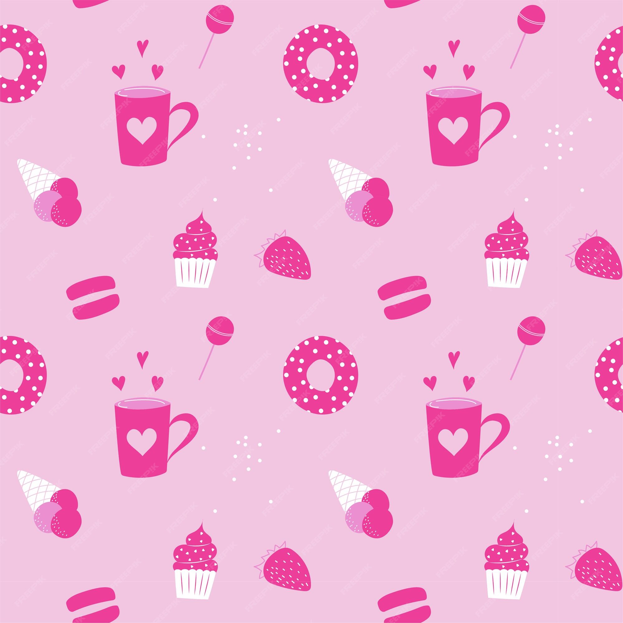 Seamless sweet pink and white background Vector Image