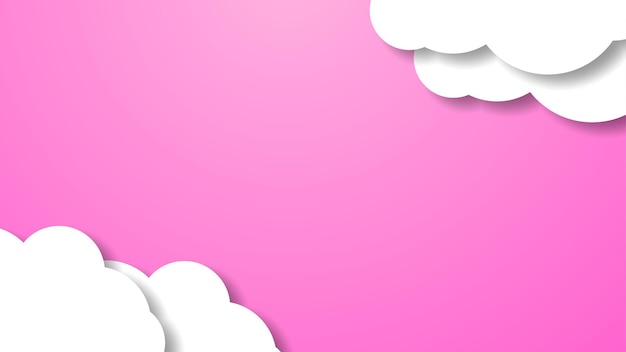 Pink background with white clouds decoration