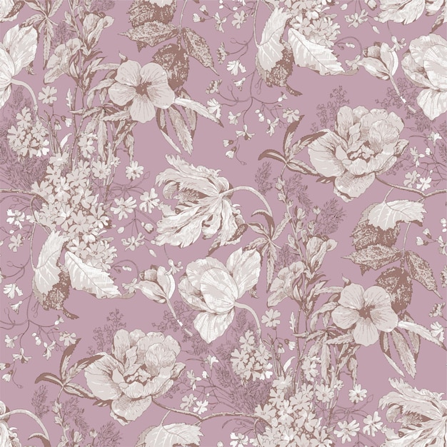 Pink background with white floral repeat design