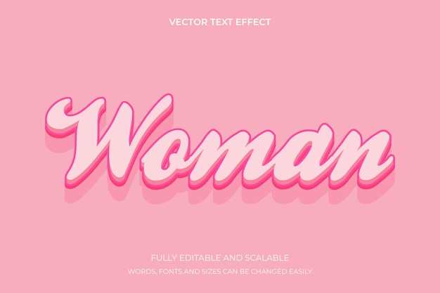 Pink background with the word woman effect.