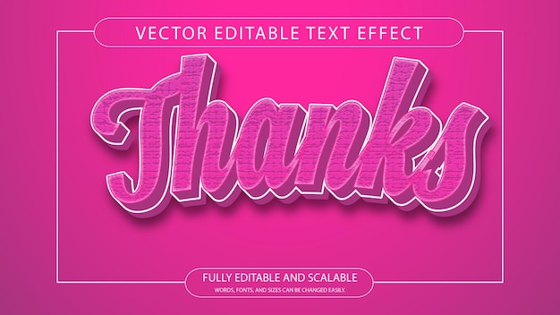 A pink background with the words'vector editable text effect '