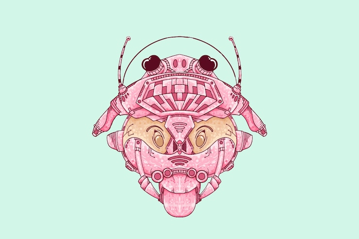 Vector the pink ball illustration with abstract coloring