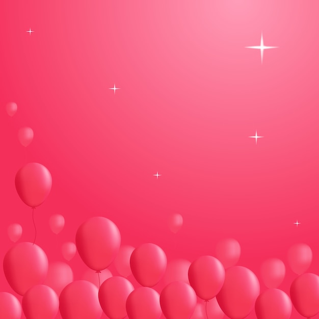 Pink balloon on sky background