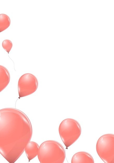 Вектор Розовые шары, изолированные на белом фоне