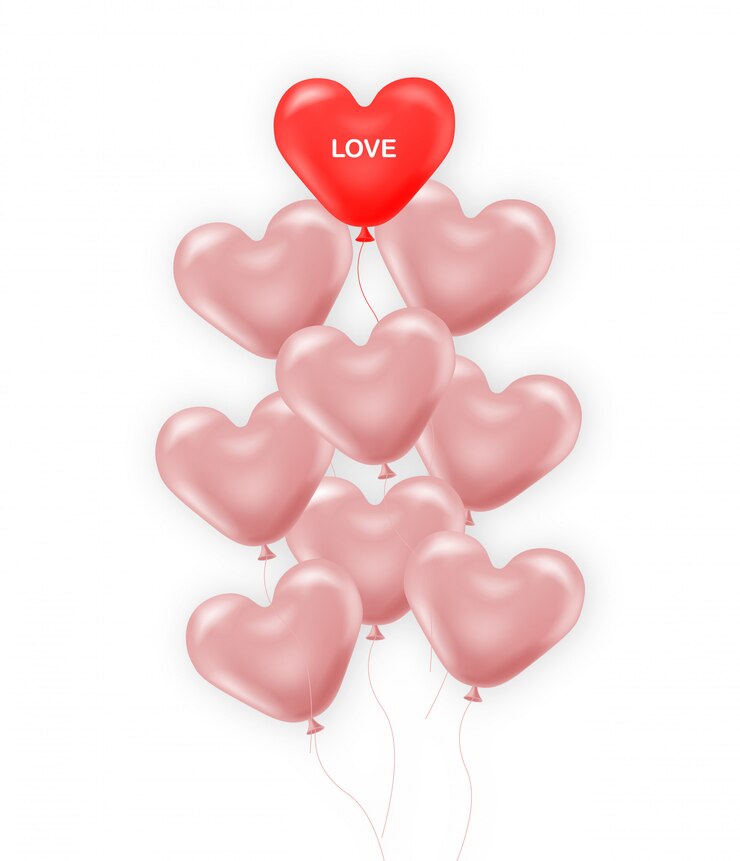Vector pink balloons realistic   illustration