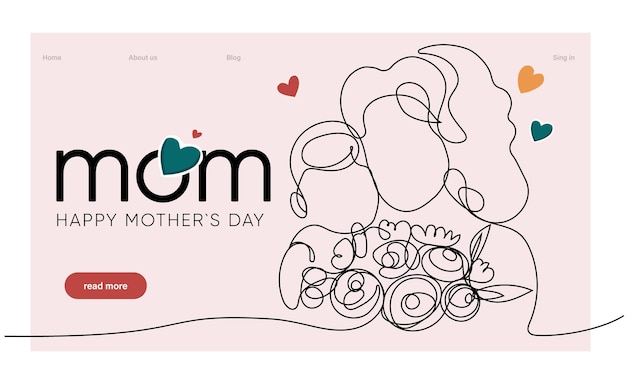 A pink banner that says mom for mother's day