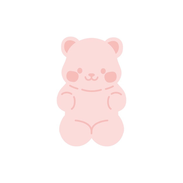 Pink bear with white background