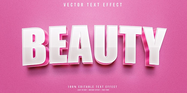 Vector pink beauty 3d editable text effect