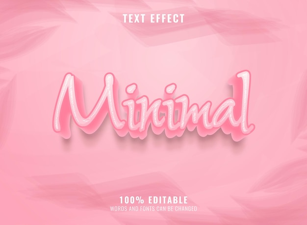 Vector pink beauty minimal elegant text effect