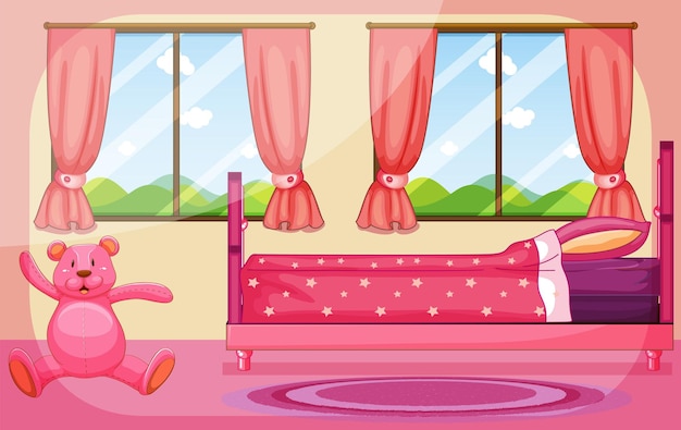 Pink bedroom background template