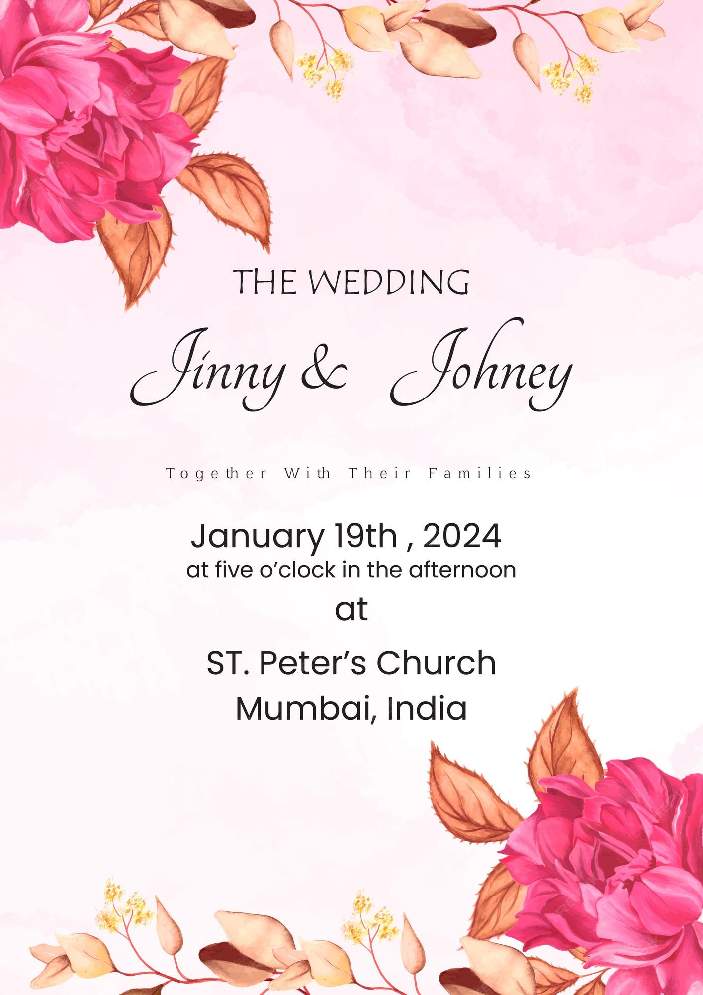 wedding invitation background pink