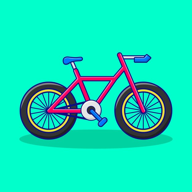 Vector pink bicycle cartoon