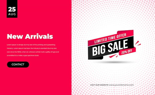 Pink big mega sale speciale offerta limitata nel tempo banner di sconto per la mega vendita di arrivo