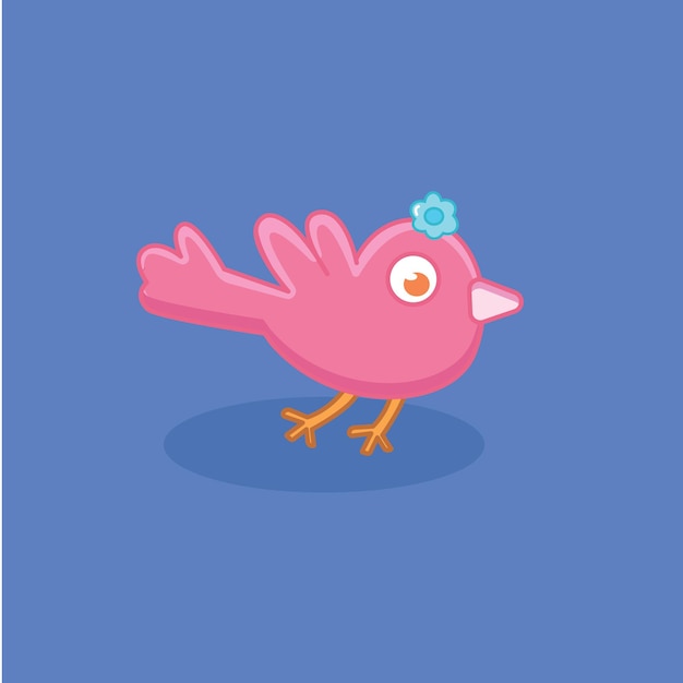 Vector pink bird pretty