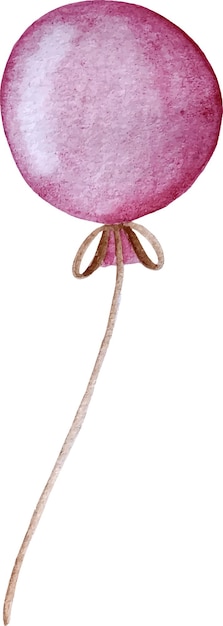 Розовый день рождения воздушный шар акварель векторные иллюстрации