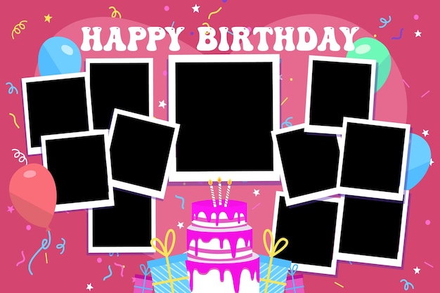 a pink birthday card with the words happy birthday on it