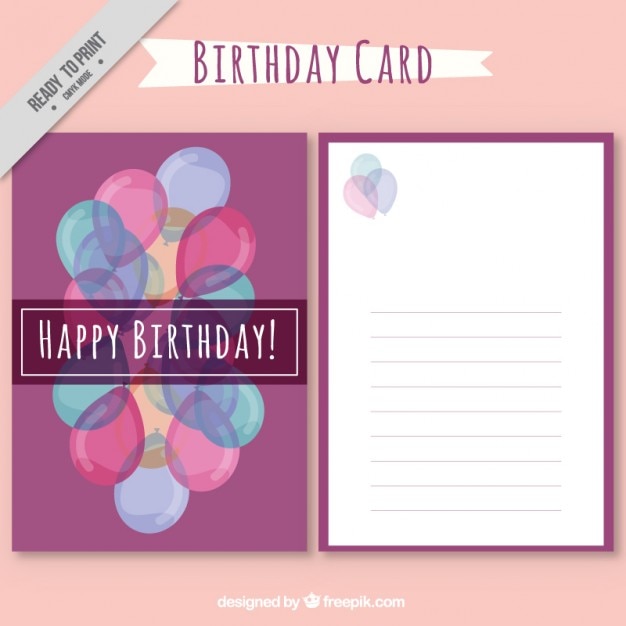 Vector pink birthday card