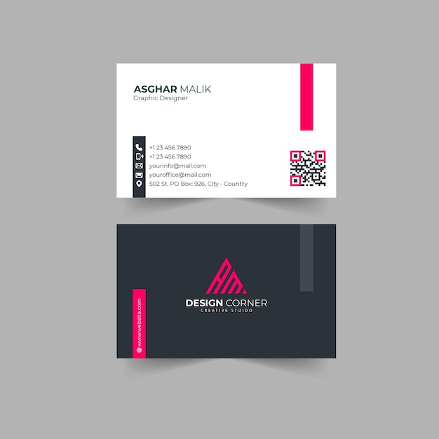 Pink black business cards