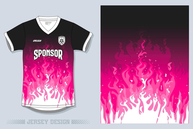 Premium Vector  A pink and black jersey that says sponsor on it.