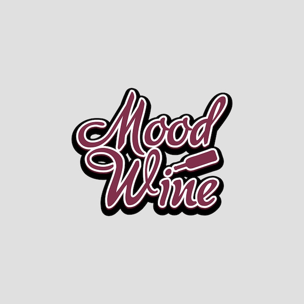 Vettore un logo del vino mood rosa e nero con il titolo