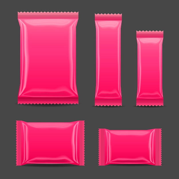 Pink blank foil food snack pack for chips