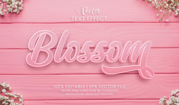 Pink blossom editable text effect style