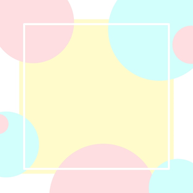 Pink and Blue Dots Pastel on Yellow Background. Banner Template Vector Illustration.