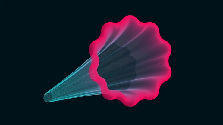 Vector a pink and blue glass with a pink and blue light