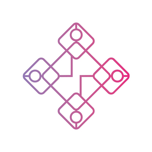 Vector pink and blue logo for a social network