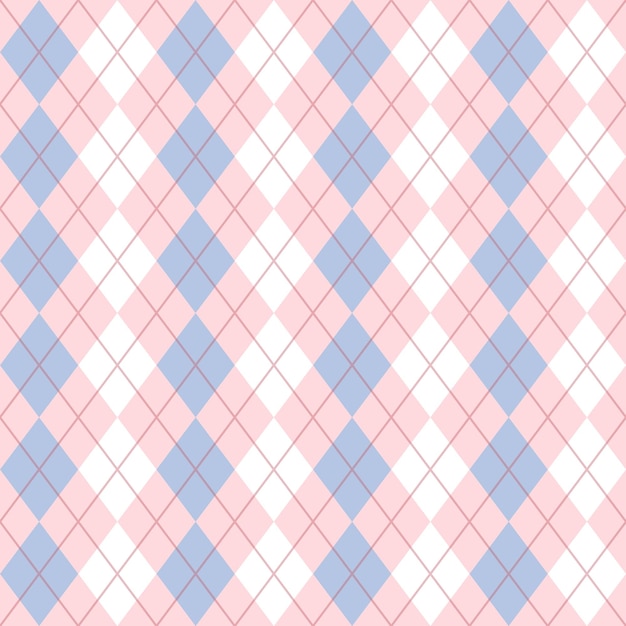 핑크와 블루 파스텔 원활한 아가일 패턴