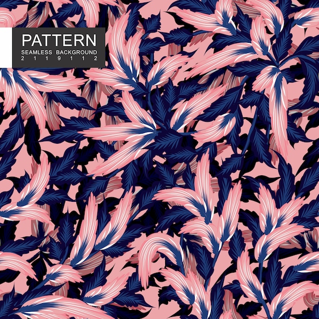 Pink and blue seamless floral pattern design