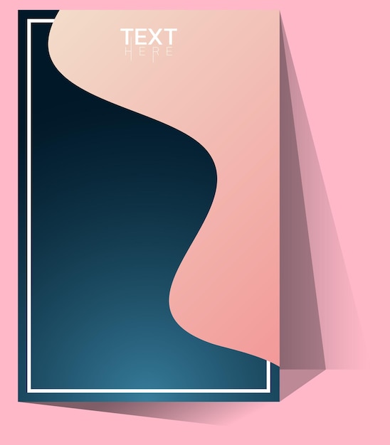 Vector pink and blue wavy abstract cover page template bussines cover poster vector template