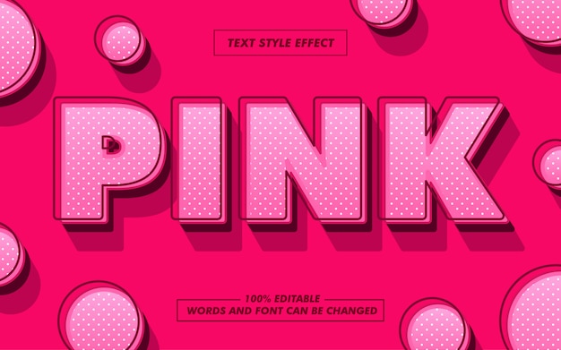 Vector pink bold text style effect