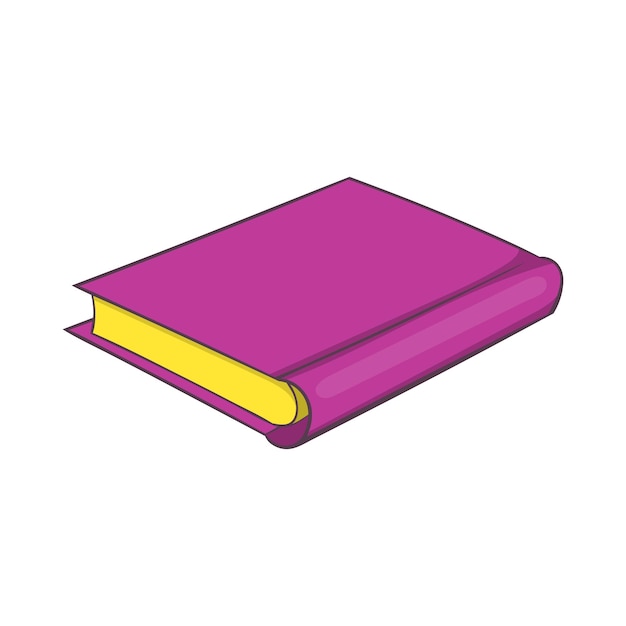 색 배경에 고립 된 만화 스타일의 분홍색 책 아이콘 읽기 기호