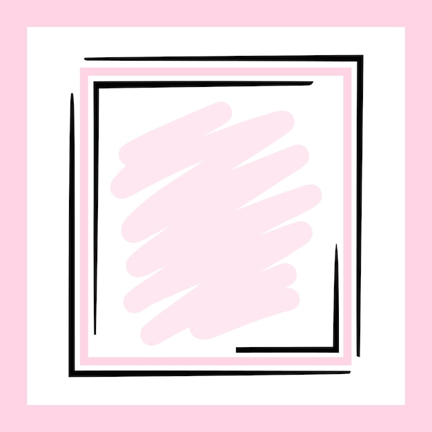 Vector pink border for text frame hand drawn illustration