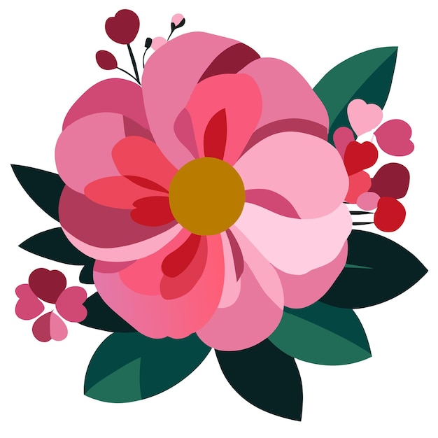 Pink bouquet flower vector illustration