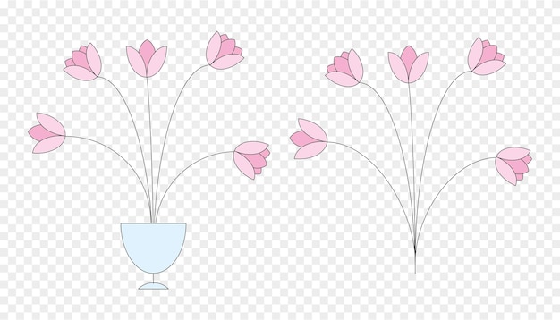 花瓶の花のピンクの花束