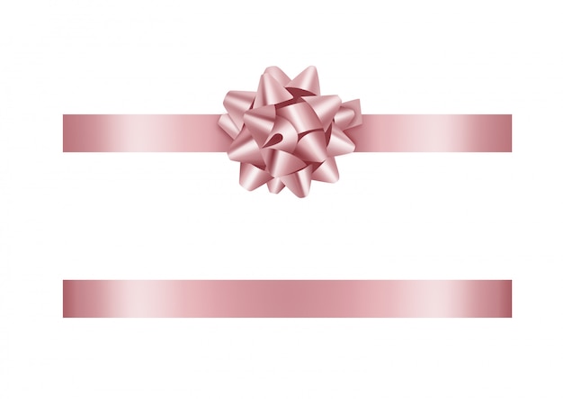 Vector pink bow and ribbon