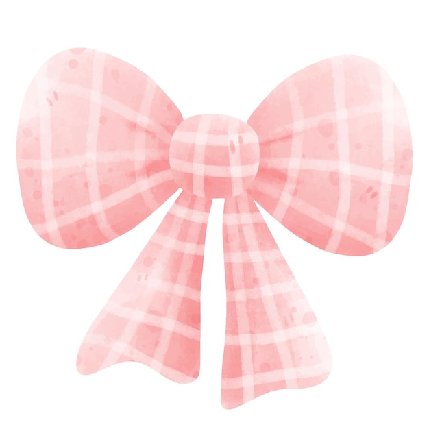 Pink bow on white background