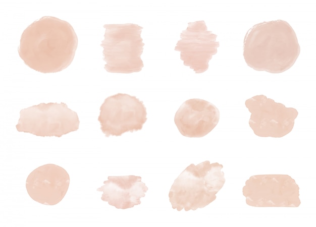 Vector pink brush stroke watercolor texture. splashes clipart. abstract washes.