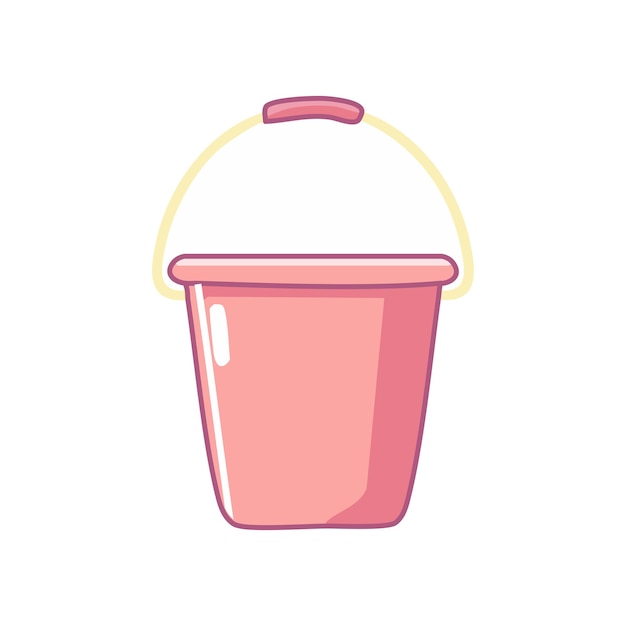pink bucket icon cartoon illustration of pink bucket vector icon for web design