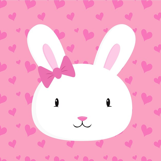 Vector pink bunny