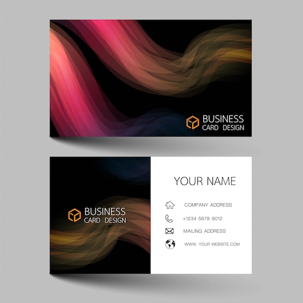 Pink business card template design. 