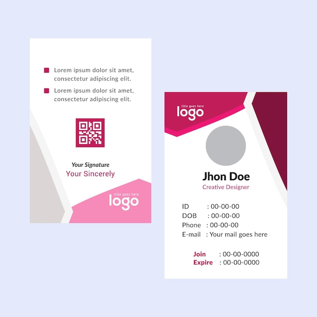 Pink Business Card Template