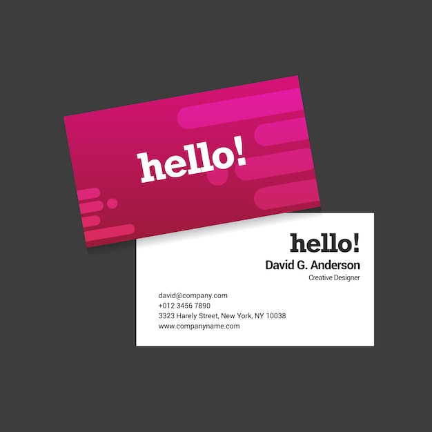 Vector pink business card