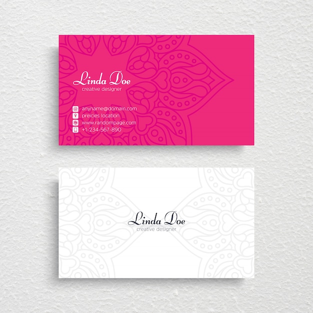 Pink business card