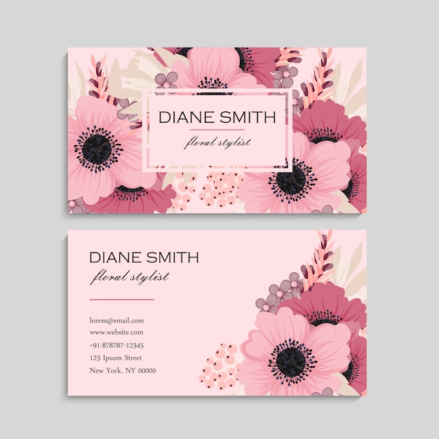 Pink business card