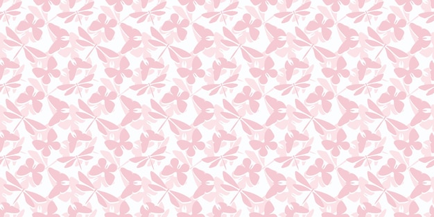 Pink butterfly and dragonfly seamless pattern background