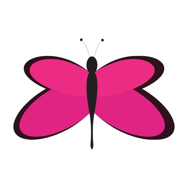 Premium Vector | Pink butterfly vector isolated on white background