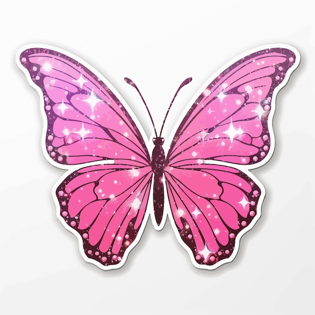 Pink butterfly vector